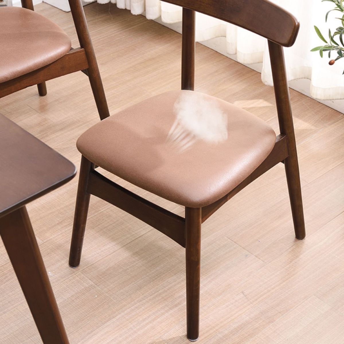 Chaise d'intérieur contemporaine à dossier ouvert en bois, chaise de salle à manger de 18 pouces de large