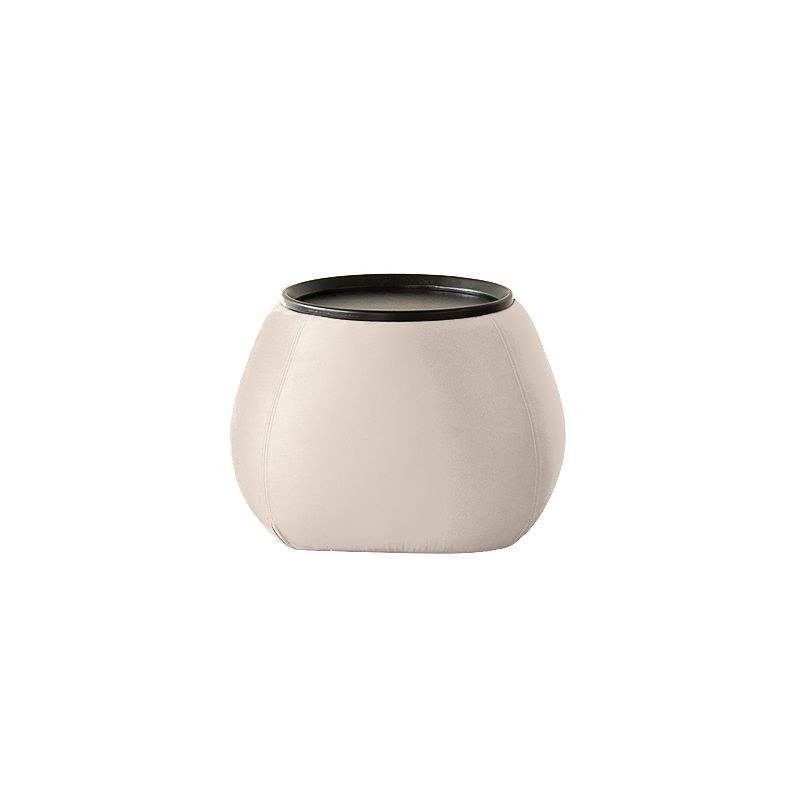 Modern Green/Orange/White Wood Round Pedestal Coffee Table with Storage