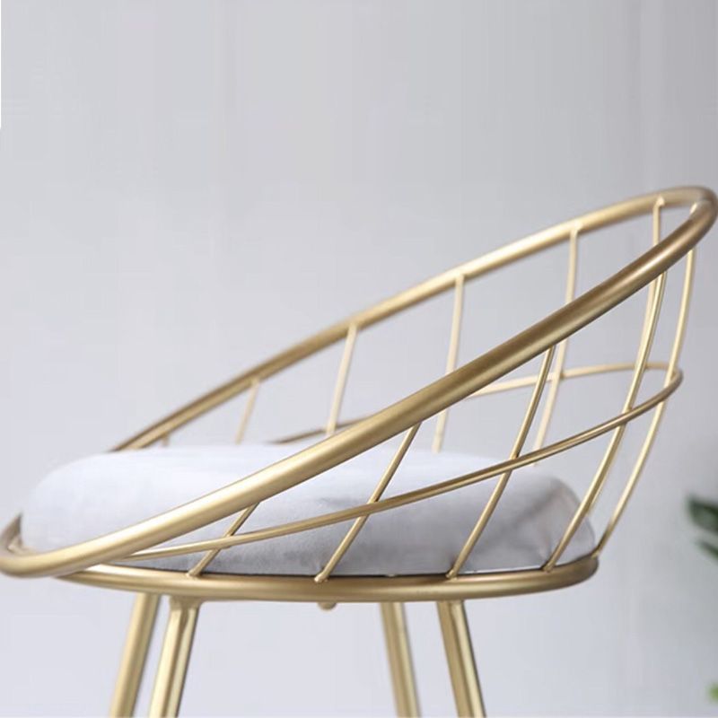 Modern Metal Armless Bar Stool Low Back Armless Bar Chair with Metal Legs