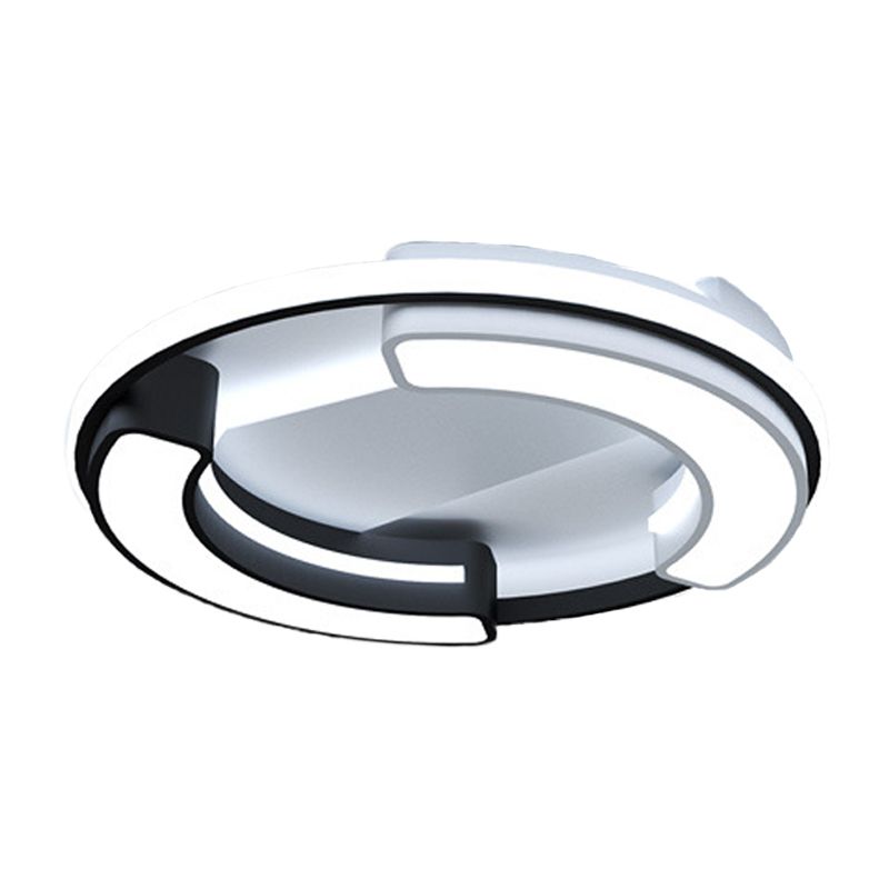 Black Round/Square Flush Mount Lamp Modernism LED Acryl Nah an Deckenleuchte in Warm/Weißes Licht