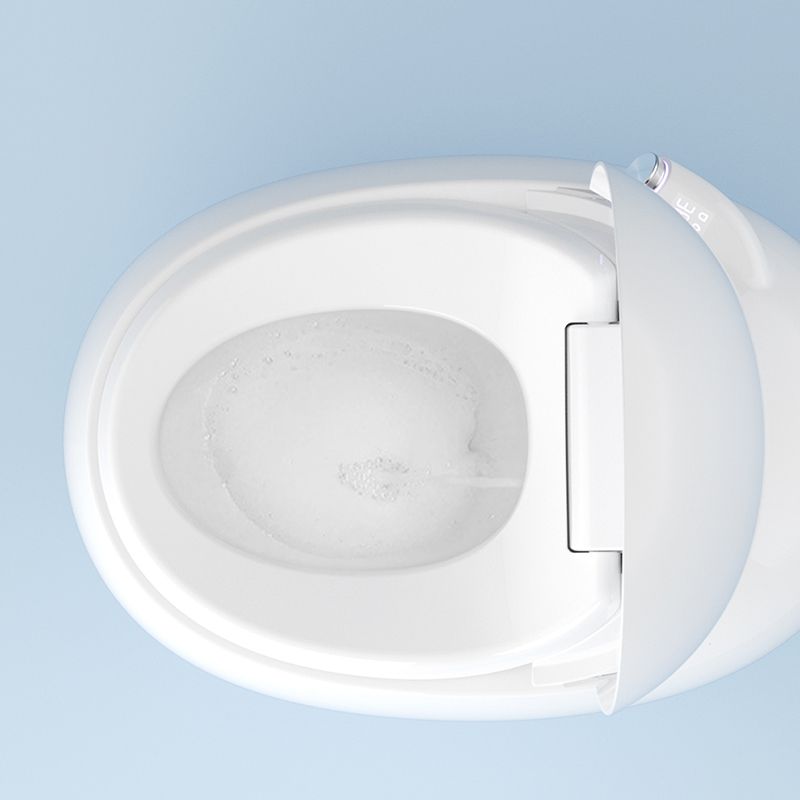 Round Bidet with Heated Seat White 21.25" High Ceramic Floor Mount Bidet