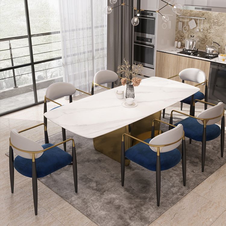Silla de comedor tapizada con acabado mate y respaldo abierto contemporáneo para sala de conferencias