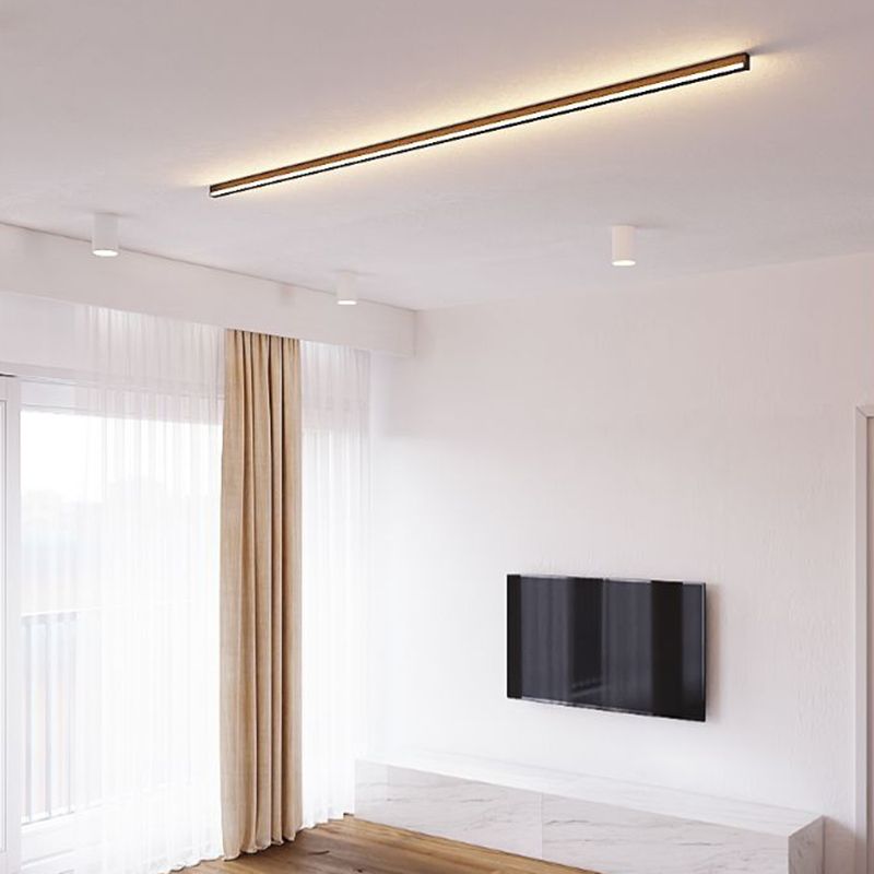 Linear Shade Metal Wall Sconce Modern Style 1 Light Wall Mounted Lighting in Black
