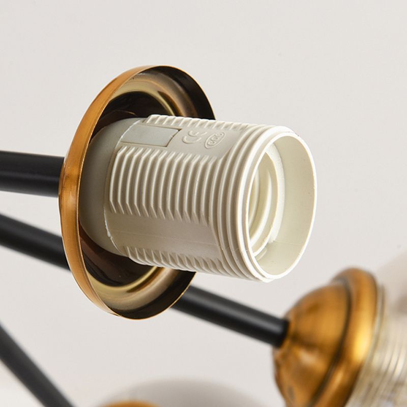 Modern Style Chandelier Light Fixture Globe Shape Glass Hanging Light for Living Room