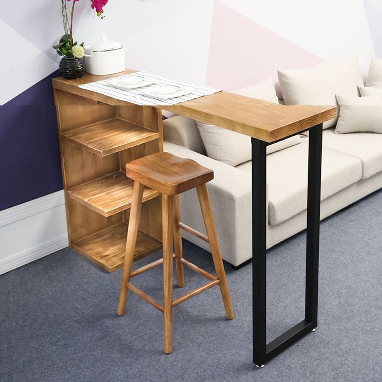 Pine Wood Bar Table Traditional Luxury Rectangle Bar Dining Table with Sled Base