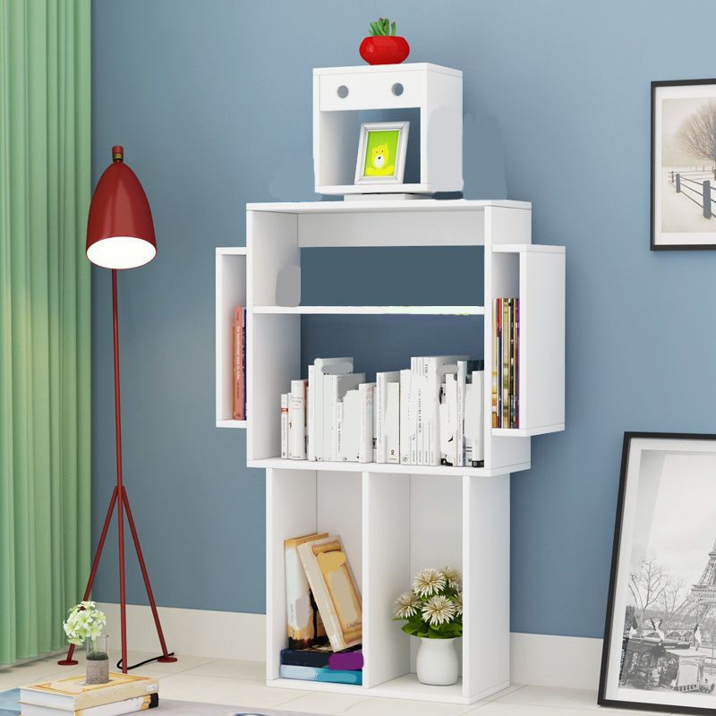 Engineered Wood Bookcase Contemporary Open Bookcase 6 Shelves
