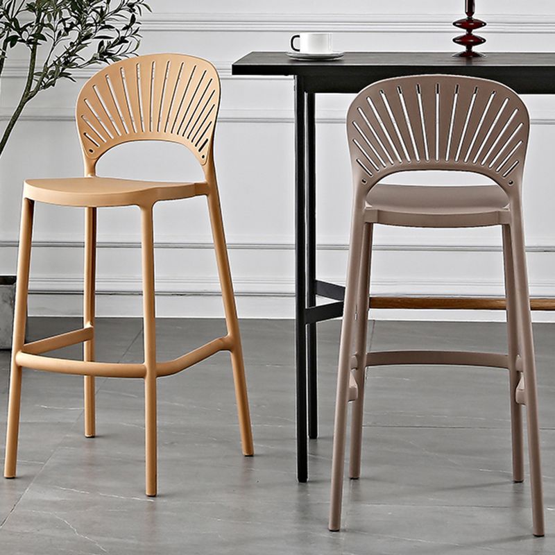 Scandinavian Home Low Back Stool Matte Finish Plastic Barstool