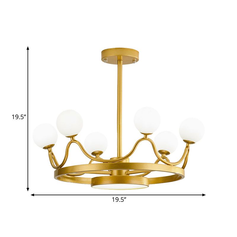 6 teste lampadario lampadario della stanza del vivaio lampadario moderno a soffitto appeso oro con design in metallo lineare
