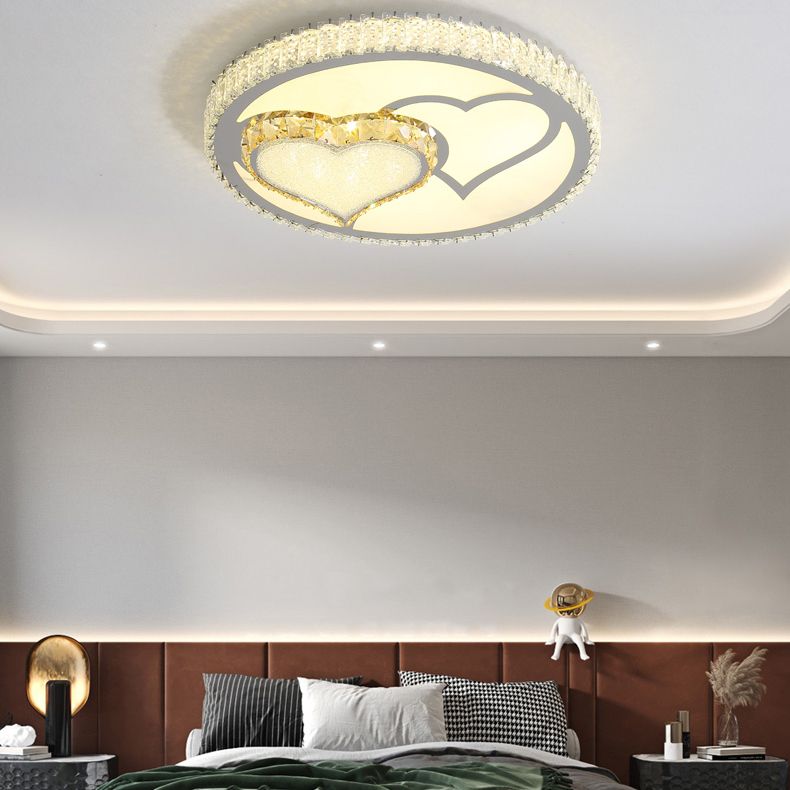 Modern Flush Mounted Ceiling Lights Crystal LED Ceiling Mount Lighting for Living Room