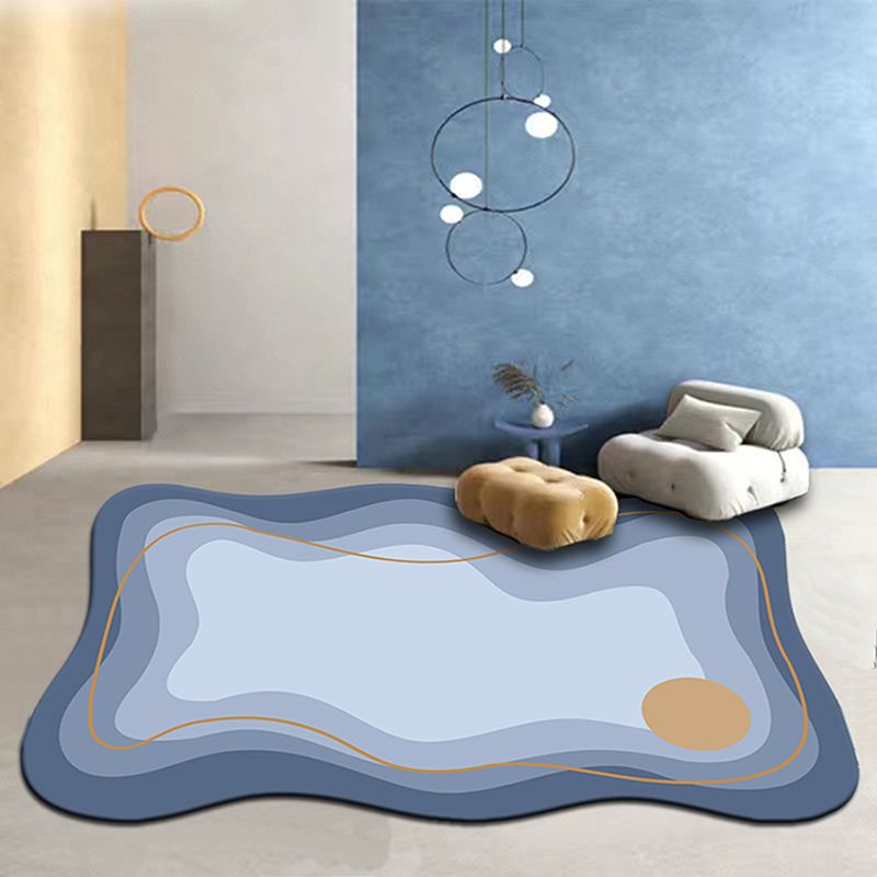 Hellblauer Casual Teppich Blended Line Indoor Teppich nicht rutscher Backing Teppich für Wohnkultur