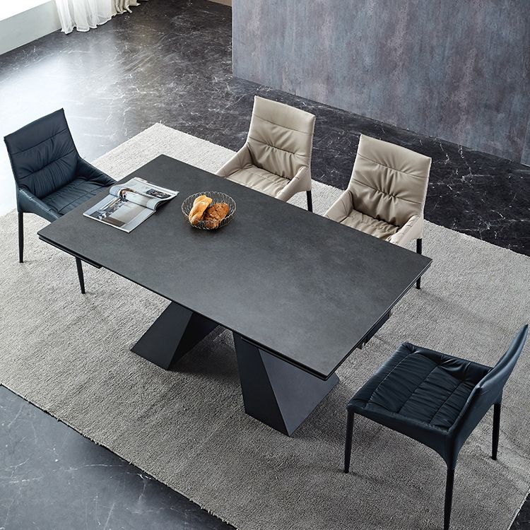 Modern Rectangle Shape Dinette Set Sintered Stone Top Dining Table Furniture for Dining Room