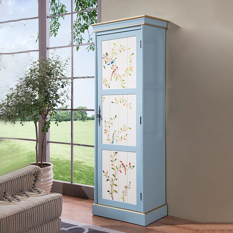 Solid Wood Matte Finish Storage Cabinet Coastal Cabinet with Hinged Door