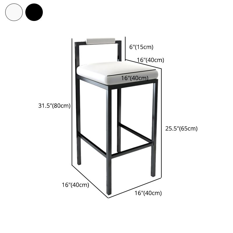 Contemporary Footrest Upholstered Home Stool Matte Finish Low Back Barstool