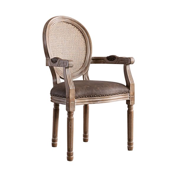 Fauteuil de salle à manger de ferme avec pieds en bois, chaise latérale à dossier King Louis pour usage domestique