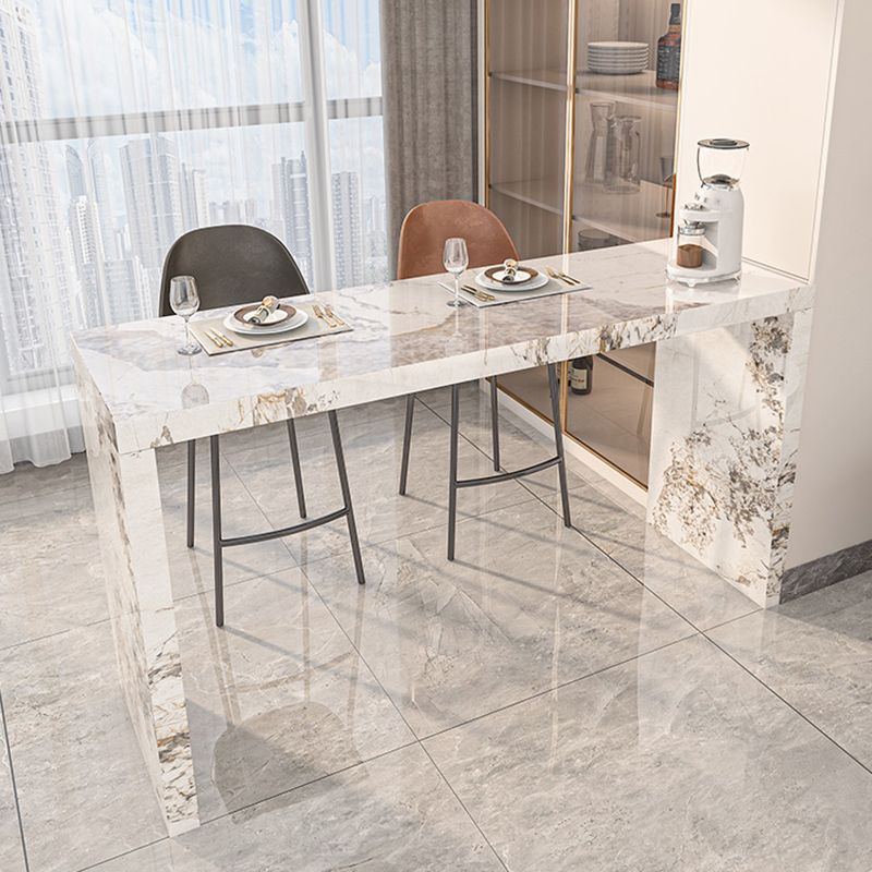 Modern Stone Bar Dining Table Rectangle Bar Table for Cafe And Breakroom