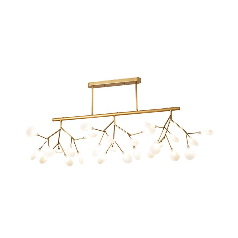 Leaves LED Pendant Light Fixture Modernist Acrylic 27 Heads Island Lamp for Living Room