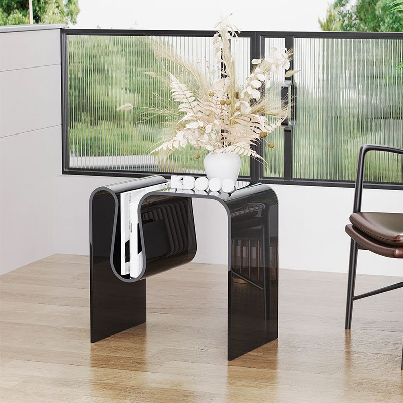 Plastic Sled End Table Rectangular Corner Table for Living Room