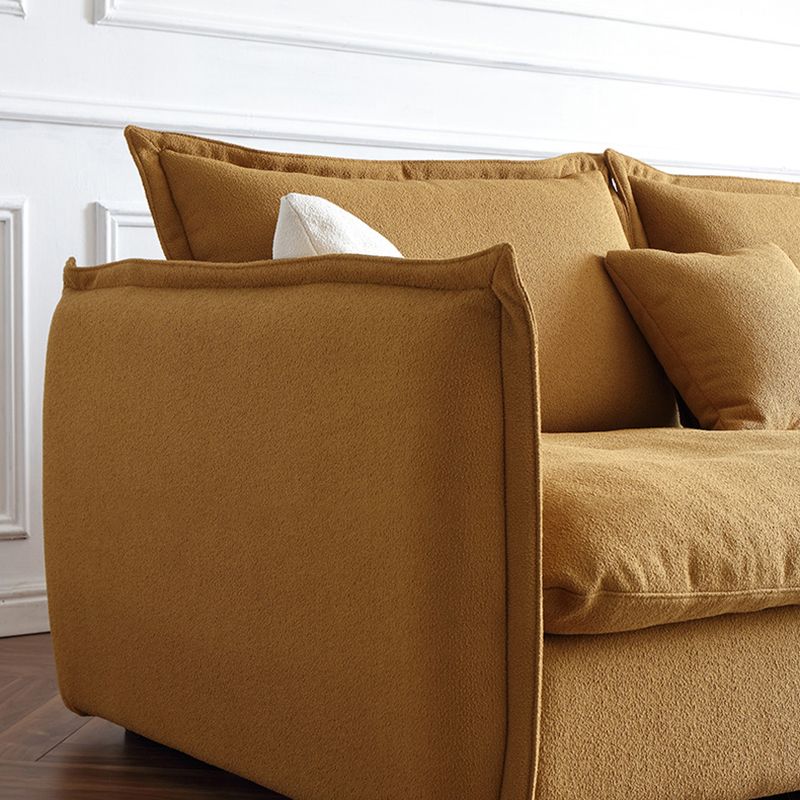 Contemporary Fabric Standard Settee Tuxedo Arm Cushions Sofa