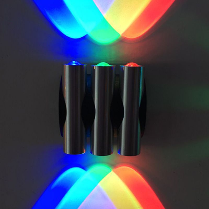 Moderne stijl buizen muur sconce metaal woonkamer led wandmontage verlichting in rood/multi-gekleurd/blauw licht, zilver, zilver