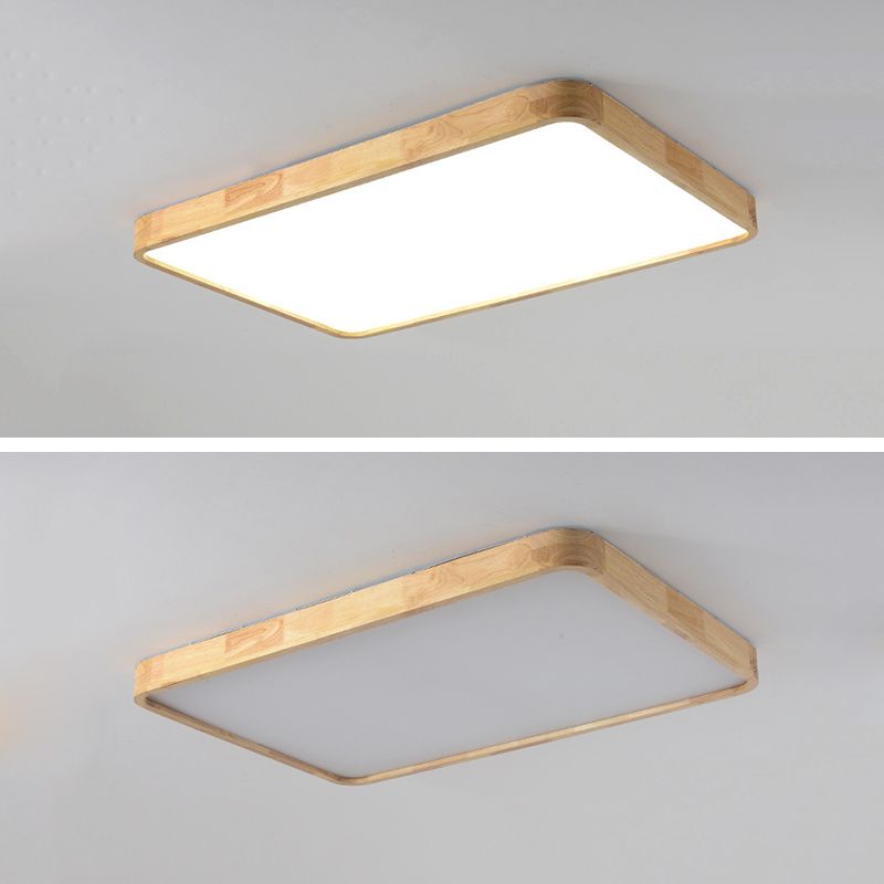 Modern Style Geometrical Flush Mount Lighting Wood 1-Light Flush Mount Led Light