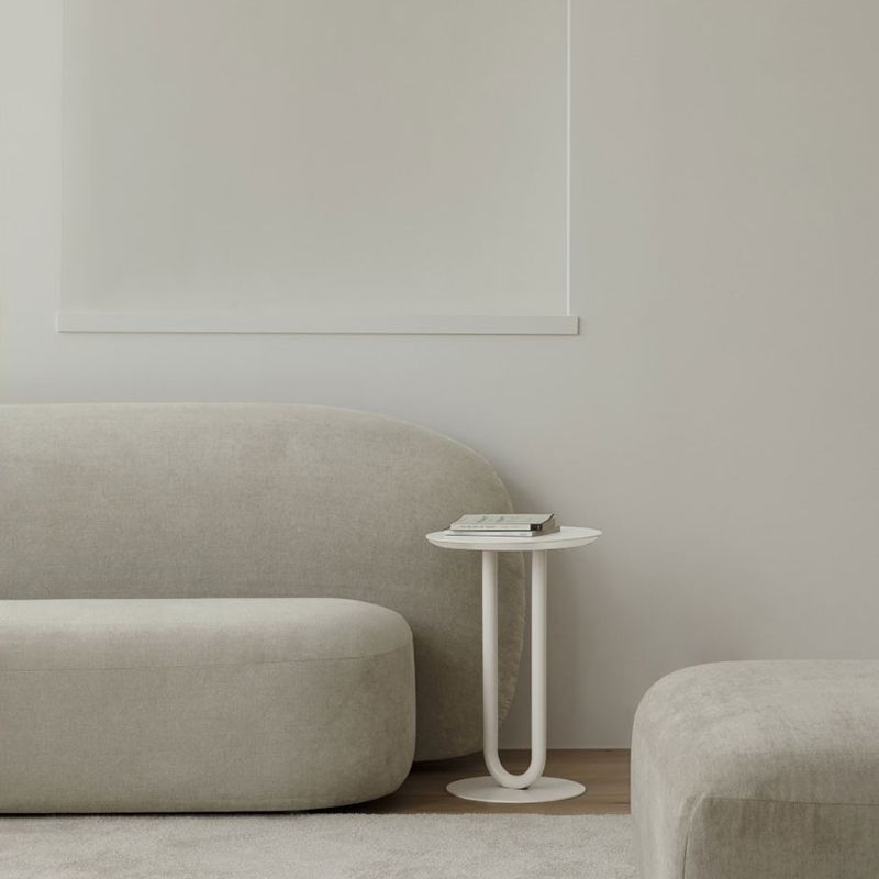 Metallic Pedestal Side Table Mid-century Modern Side End Table