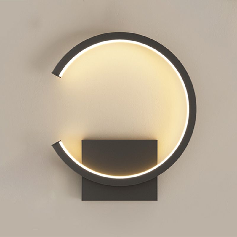 Lampada a monte a parete a forma rotonda a LED Lampada con applique da parete in metallo per camera da letto