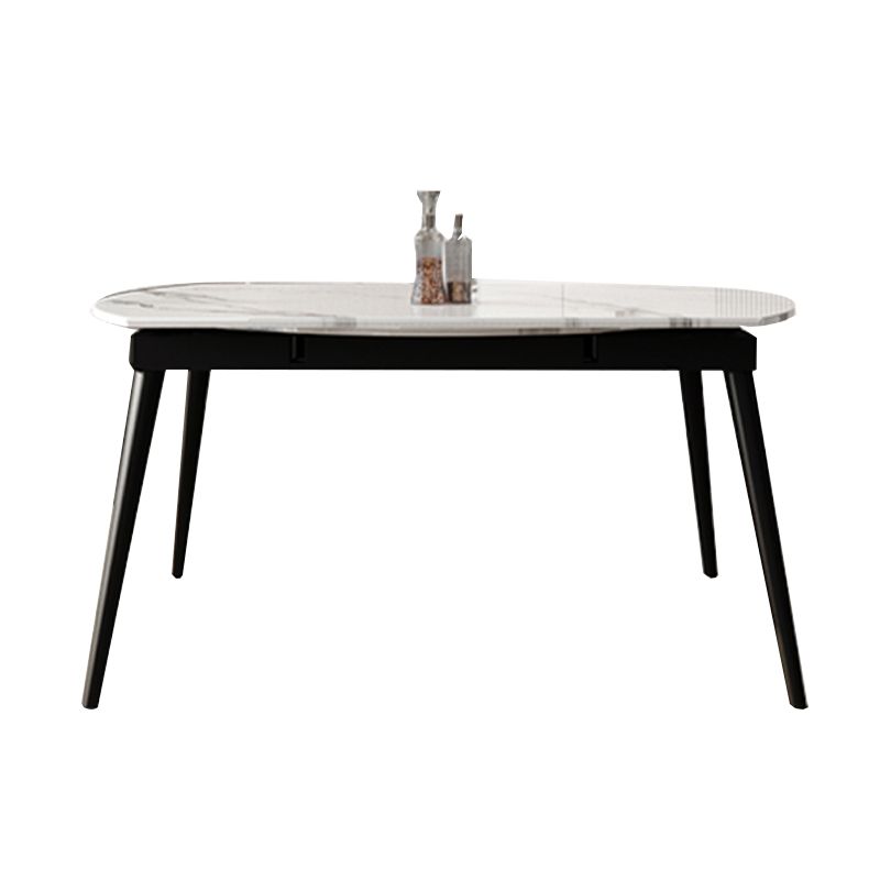White Stone Dining Site Table Modern Round 4 Legs Dining Table