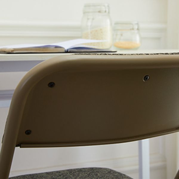Chaise d'appoint contemporaine en métal, pliable, à dossier ouvert, sans accoudoirs, pour salle à manger