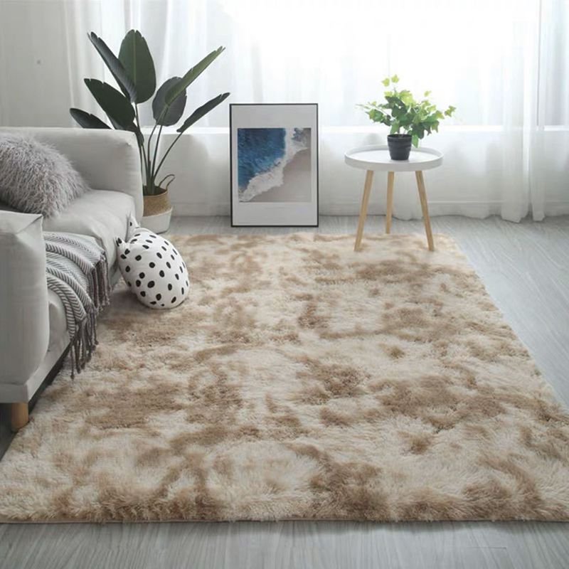 Light Gray Casual Rug Polyester Tie-dye Rug Washable Rug for Home Decor