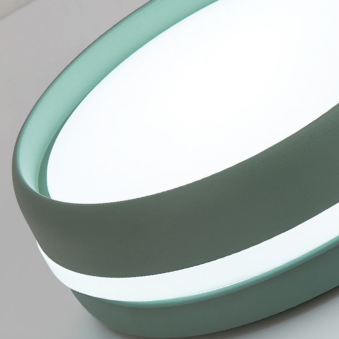 Modern Metal Flush Mount LED Circle Shape Ceiling Lamp with Acrylic Shade for Living Room