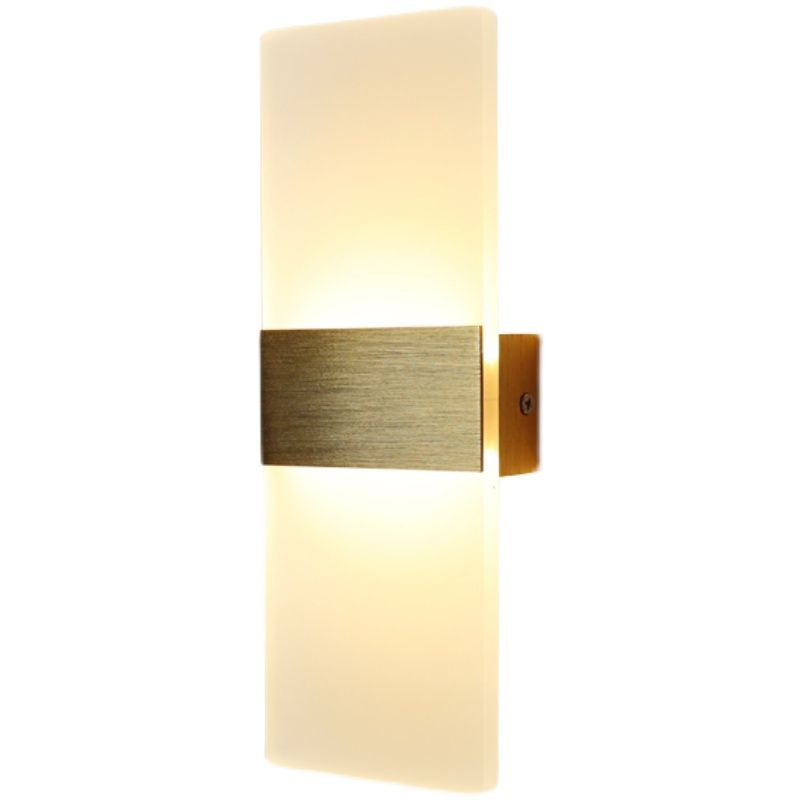 Eenvoudige rechthoekige schaduw Wand SCONCE LICHT, ACRYLISCHE SCRYCE LIMMTER VOOR SLAAPKAMER