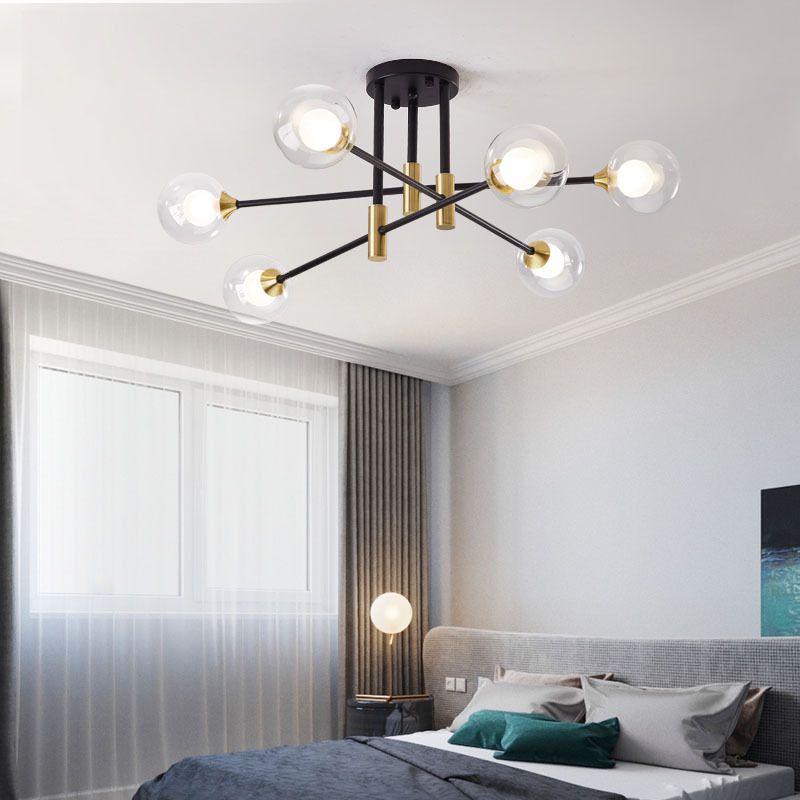 Ball Glass Shade Ceiling Light Modern Bedroom Ceiling Lamp Fixture