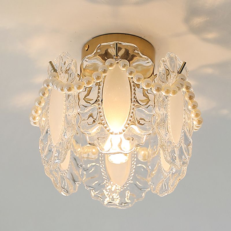 Contemporary Flush Mount Light Creative Flush Mount Ceiling Light Fixture with Glass Shade