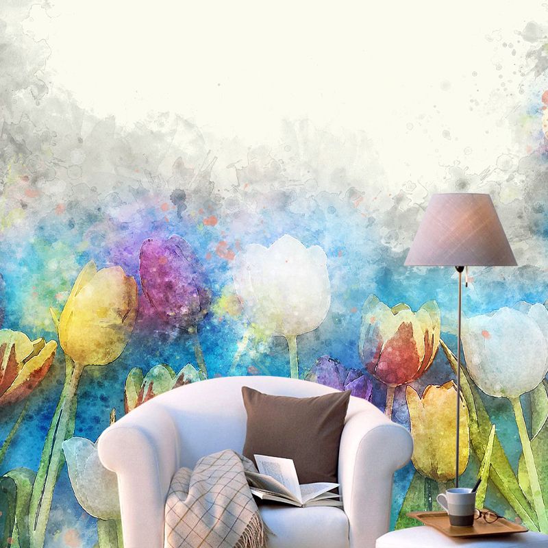 Abstract Flower Pattern Mural Horizontal Antifouling for Wall Decoration