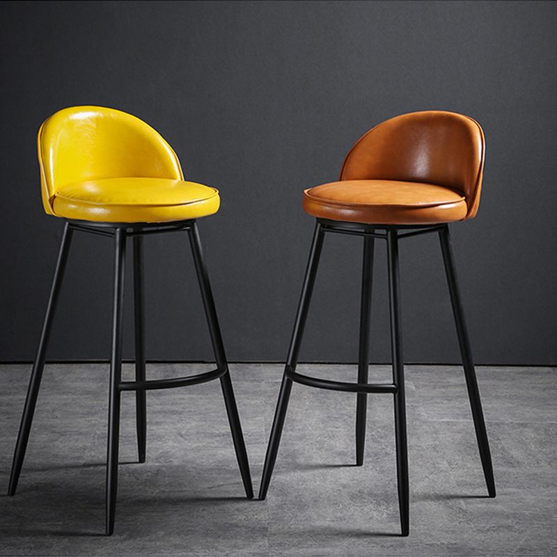 Scandinavian Style Bar-stool with Round Seat Counter Stool for Kitchen Bar