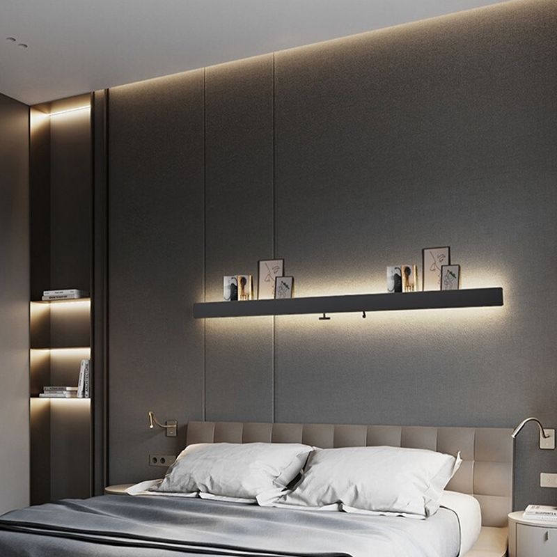 Luce da parete da parete lineare Light Seguit Light Aibliting Metal Sconce, navi senza decorazioni