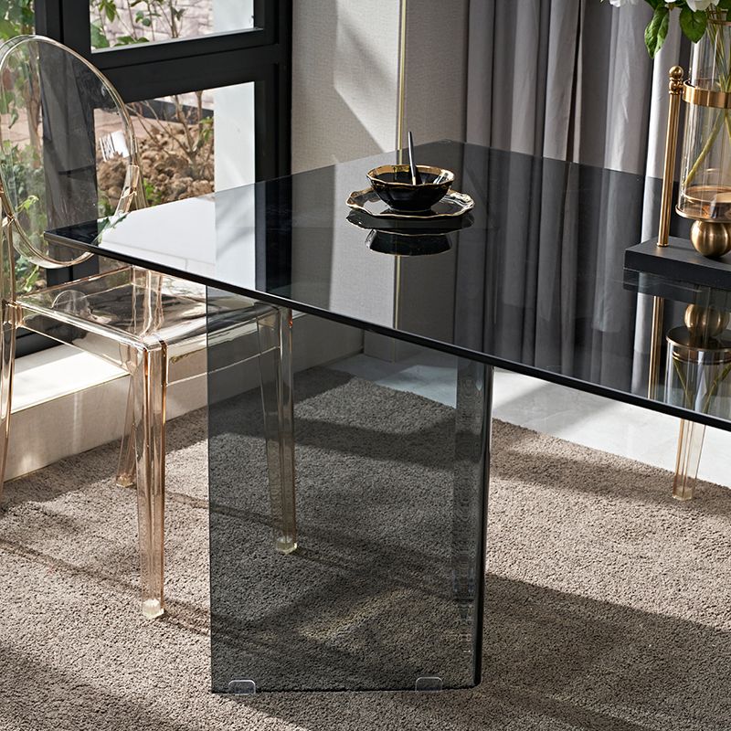Modern Tempered Glass Dining Table Glass Base for Dining Room