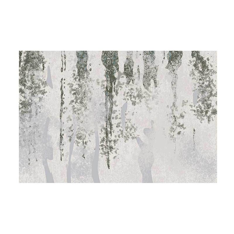 Grey Straight Stripe Rug Polyester Simple Rug Non-Slip Backing Rug for Living Room