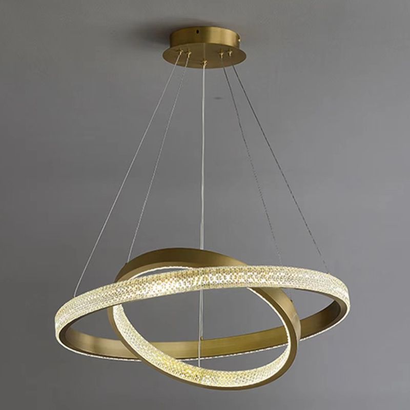 Multi Lights Circle Pendant Chandelier Modern Style Metal Hanging Lamps