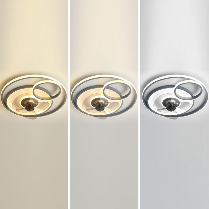 Modern Style Ceiling Fan Lighting Metal 3 Light Ceiling Fan Light for Living Room