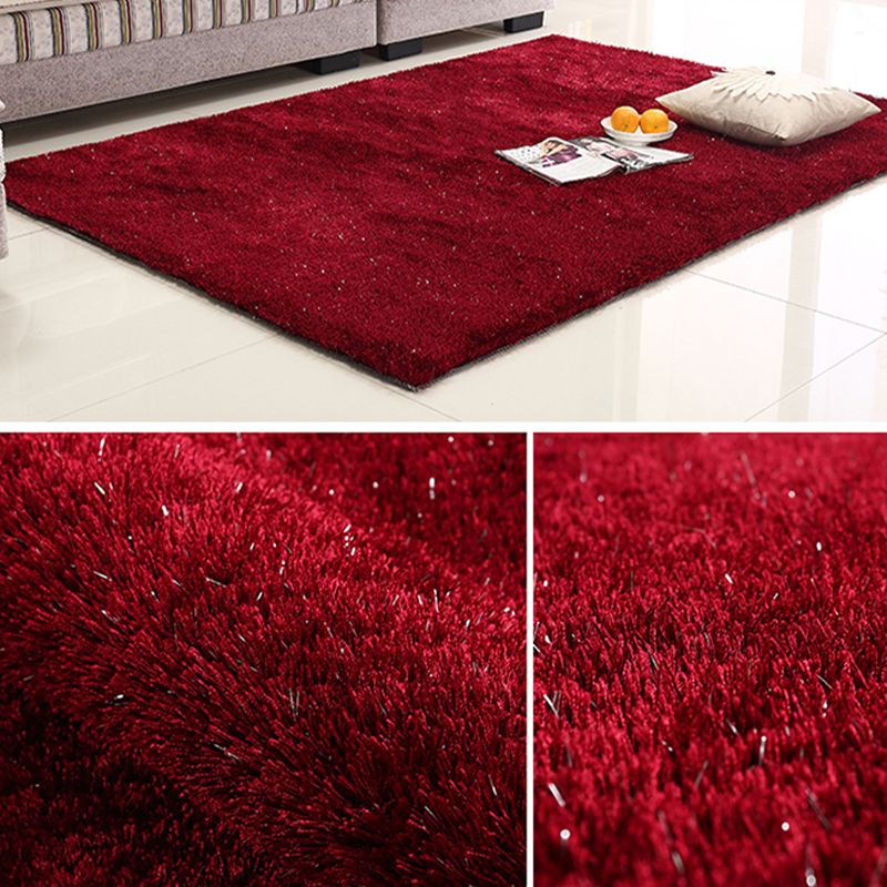 Moderner Wohnzimmer Teppich rein Farbe Rotes Bereich Teppich Polyester Nicht-Rutsch-Backing Teppich