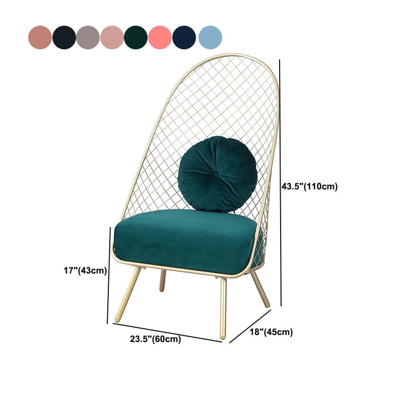 Glam 23.6" Wide Pillow Back Sponge Metal Frame Armless Chair