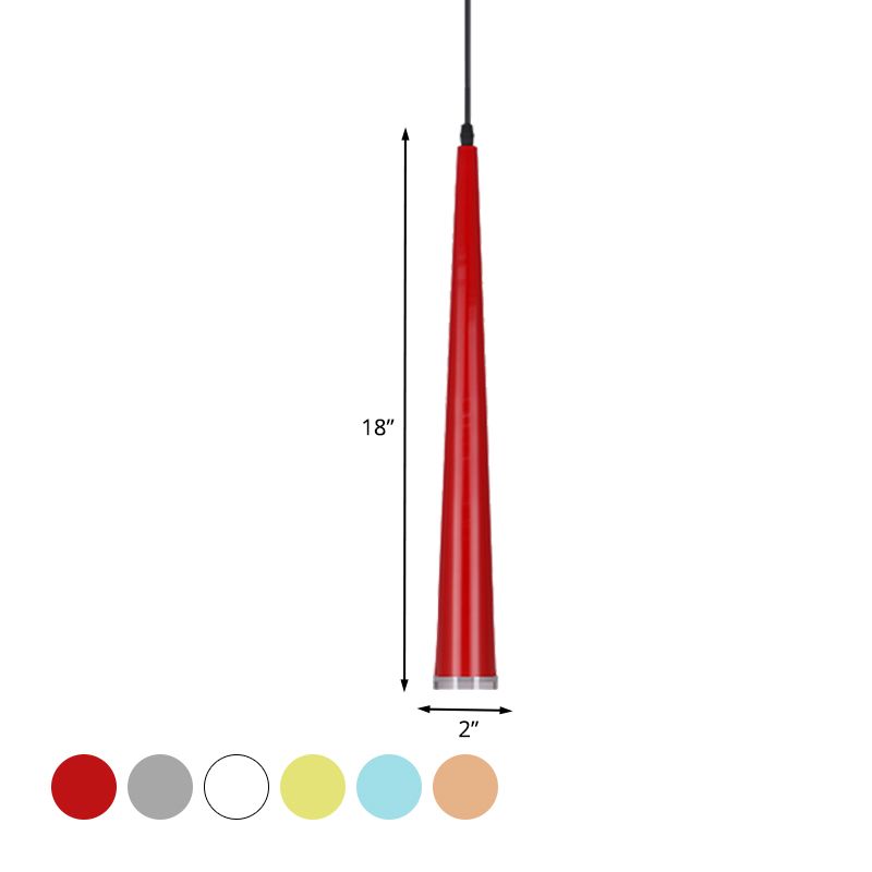 Sich verjüngende mini hängende Anhänger Macaron Metall 1 Glühbirne grau/weiß/rotes HABTE -Leuchten über den Tisch
