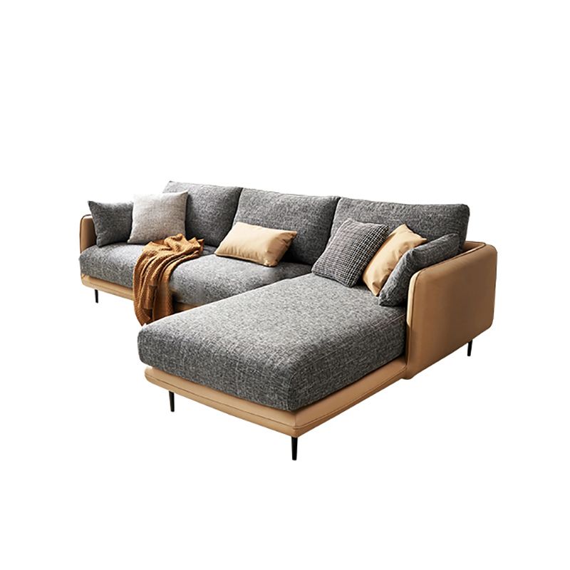 Contemporary Tuxedo Arm Sofa with Pillows 35.43" for Living Room