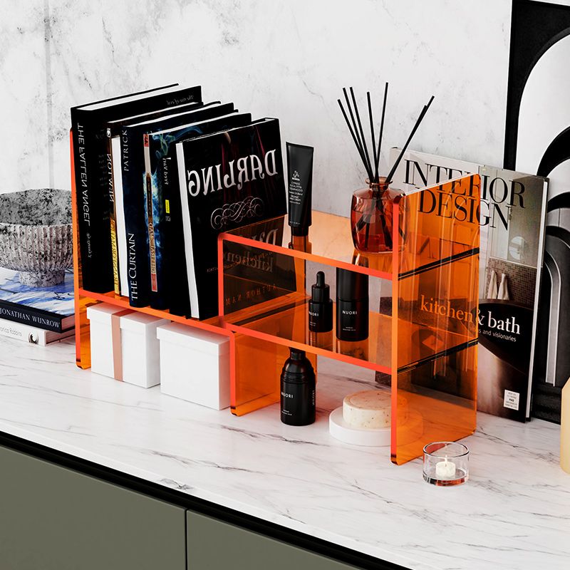 Modern Acrylic Bookcase, Geometric Bookshelf for Any Room, 12.5" L X 10" W