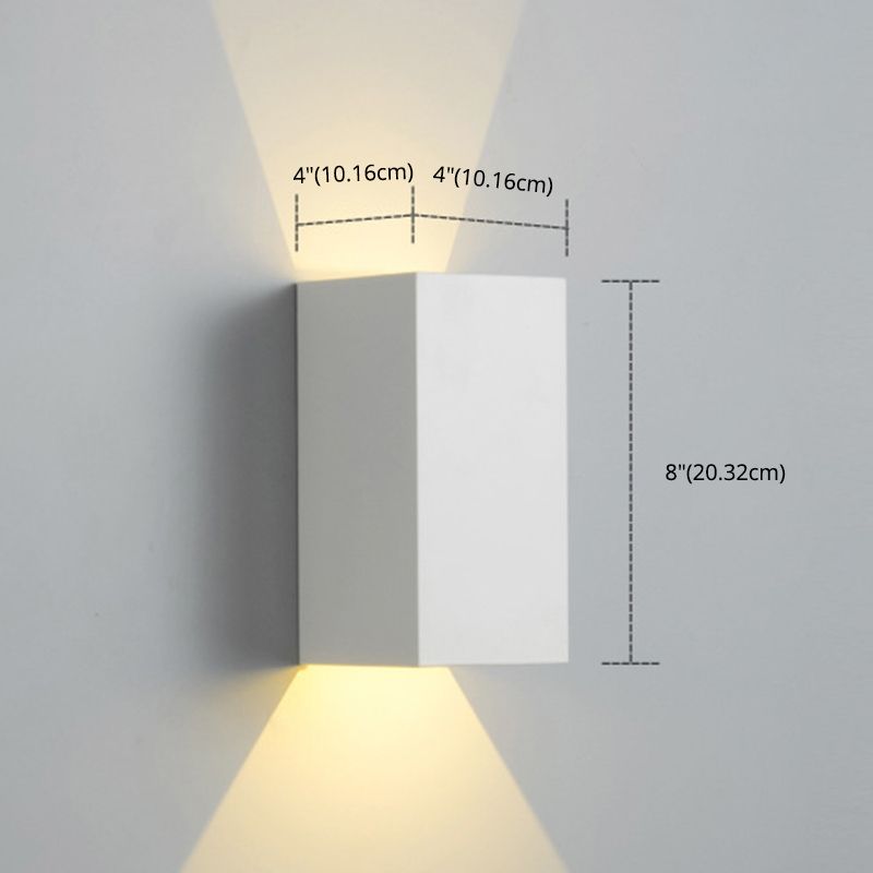 2-Lights Geometric Wall Light Sconce Modern Style Black and White Aluminum Wall Lighting