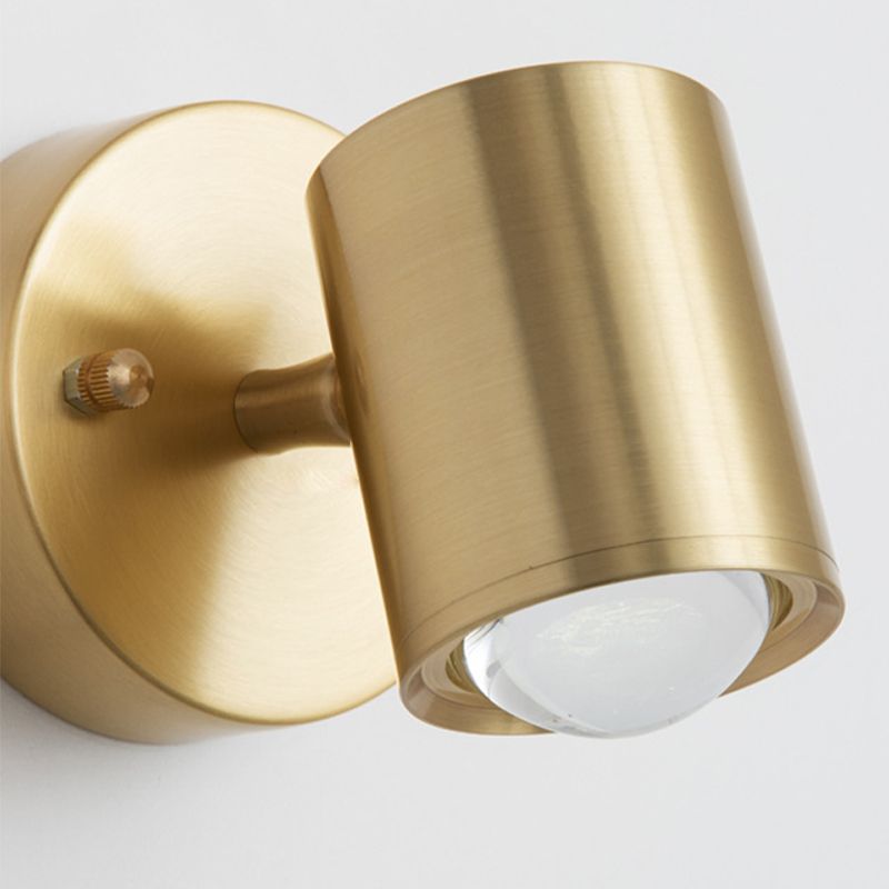 Nordic Style Brass Wall Light Geometric LED Wall Sconce in Gold for Bedroom