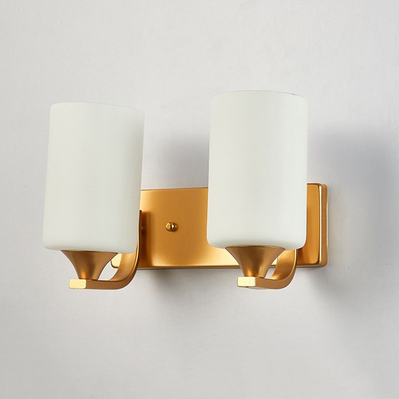 Industrial Vintage Sconce Light Fixtures Milk Glass Cylinder Vanity Wall Lamp Sconce