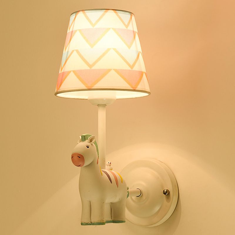 Dieren muur sconce verlichting nuchte st in stoffen stoffen stoffen kinderen slaapkamer muurverlichting armatuur