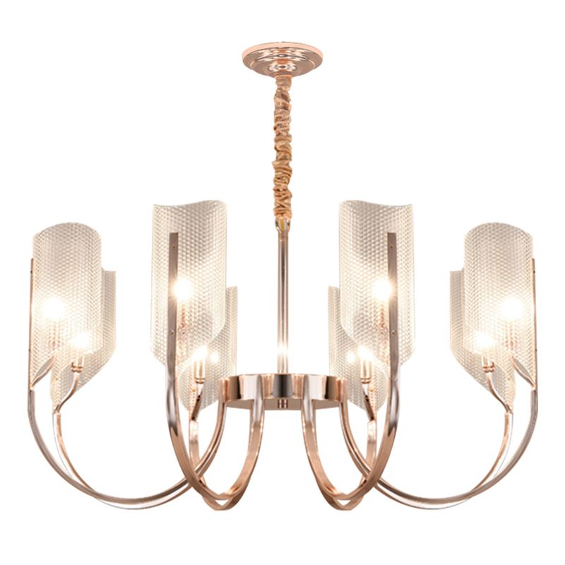 Postmodern Metal Acrylic Chandelier Lighting Fixtures Gold Hanging Chandelier